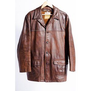 VINTAGE GRAIS BROWN LEATHER COAT